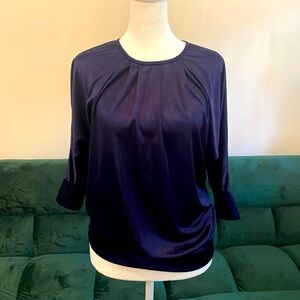 Flowy satin 3/4 sleeved blouse